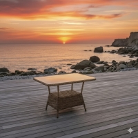 Sunset Serisi: Modern Rattan Sehpa-Masa