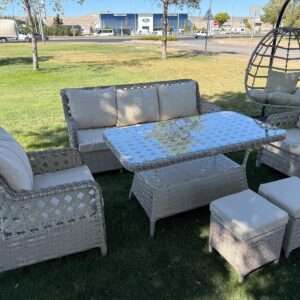 Lumina Comfort – Cam Tablalı Rattan Yemek ve Keyif Seti