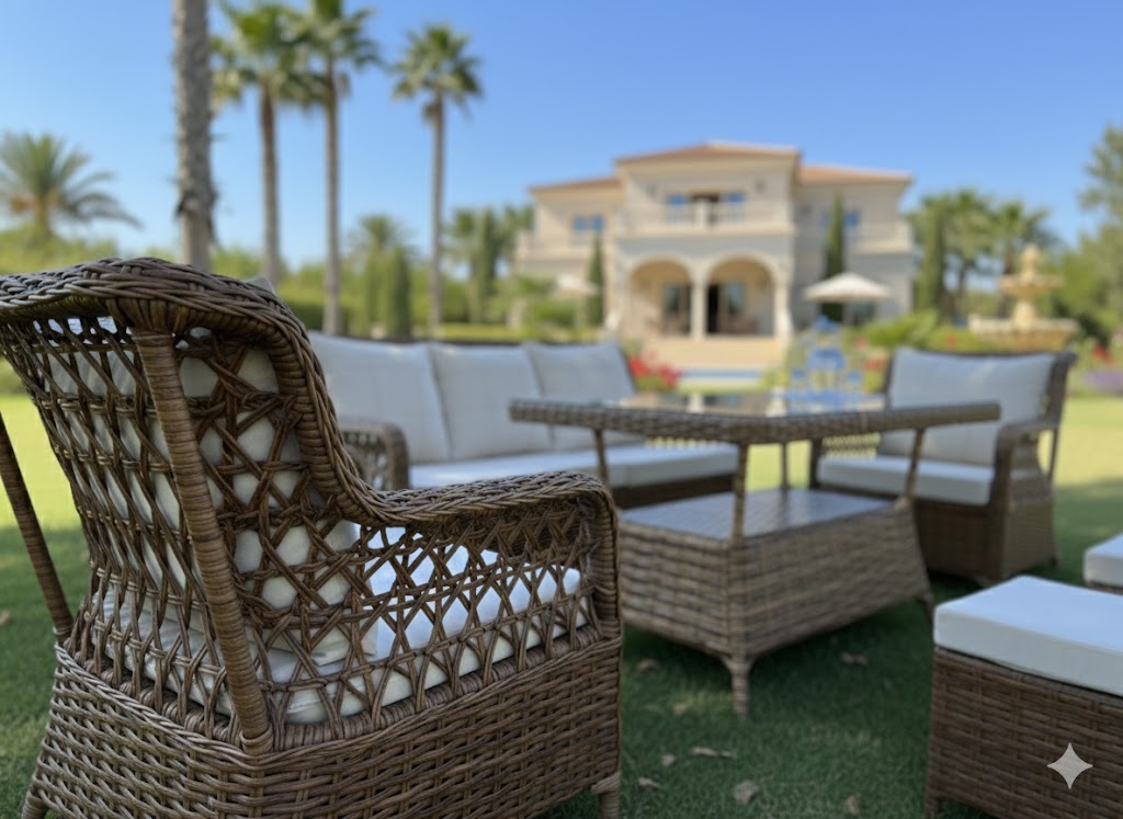Naturel Mocha – Minderli Rattan Veranda Takımı - Görsel 3